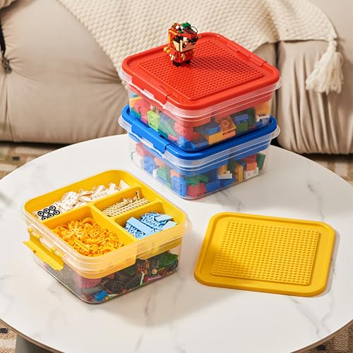 Stackable Building Block Storage Organizer with Baseplate Lid