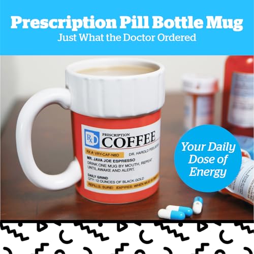 BigMouth Inc. Prescription Coffee Mug 12oz - Funny Pharmacy Gift for Doctors