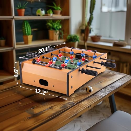 20-Inch Mini Foosball Tabletop Game with Stainless Steel Rods