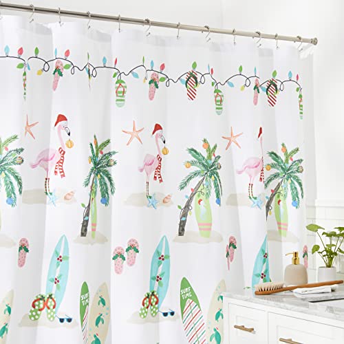 Avanti Linens Christmas Flamingo Shower Curtain 72x72 Polyester