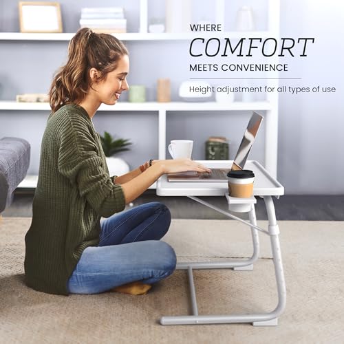 Adjustable TV Tray Table - Foldable Laptop Desk with 6 Height Settings