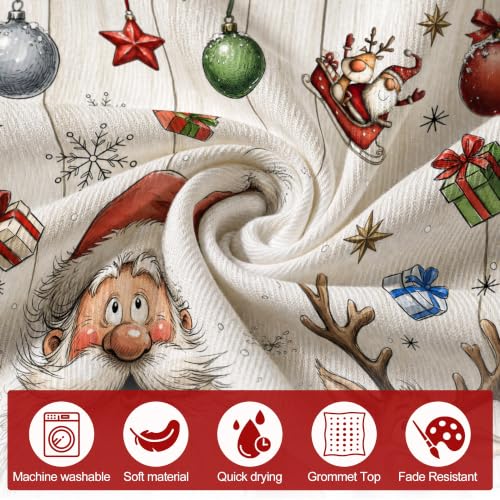 Cusugbaso Santa Deer Christmas Curtains 52W x 96L, Pack of 2