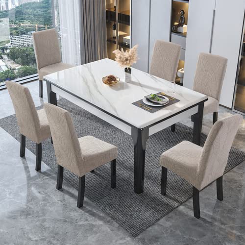 Waterproof Dining Chair Covers Set of 4 - Stretch Fit, Jacquard