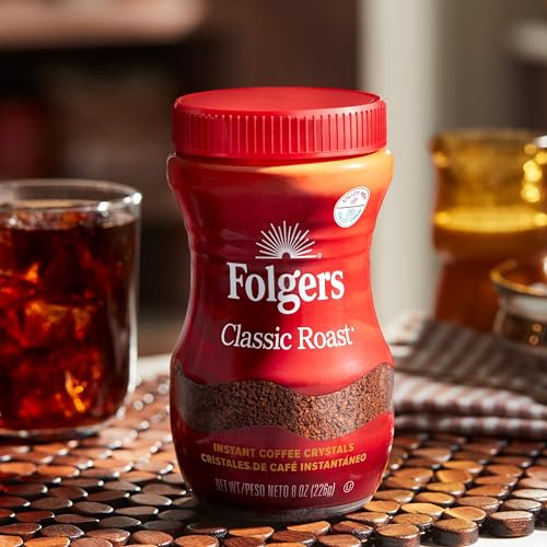Classic Roast Instant Coffee, Smooth & Rich Hot or Iced - 8 oz Jar