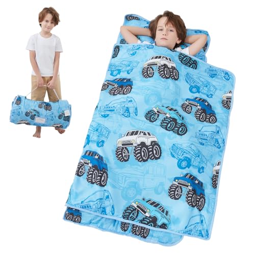 Softan Extra Large Toddler Nap Mat with Removable Pillow & Minky Blanket
