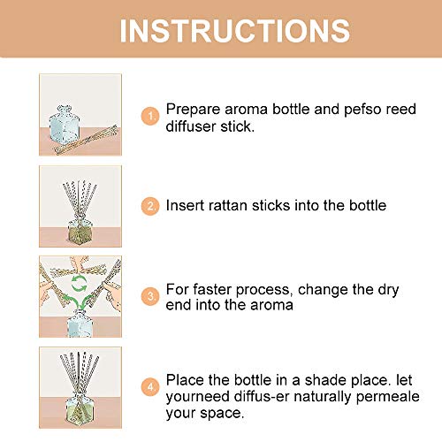 100-Pack Natural Rattan Reed Diffuser Replacement Sticks (7 Inches x 3mm)