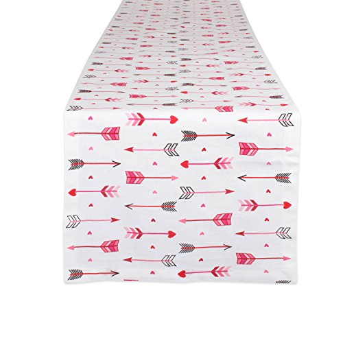DII Valentine's Day Table Top Collection, Table Runner, 14x72, Hearts & Arrow