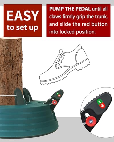 Leejec Christmas Tree Stand with Water Reservoir for 6ft Tree (5.1" Trunk) - Easy Setup, Water Level Indicator