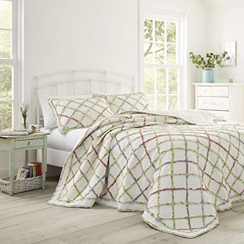 Queen Size Cotton Quilt - Lightweight Farmhouse Ruffle Blanket
