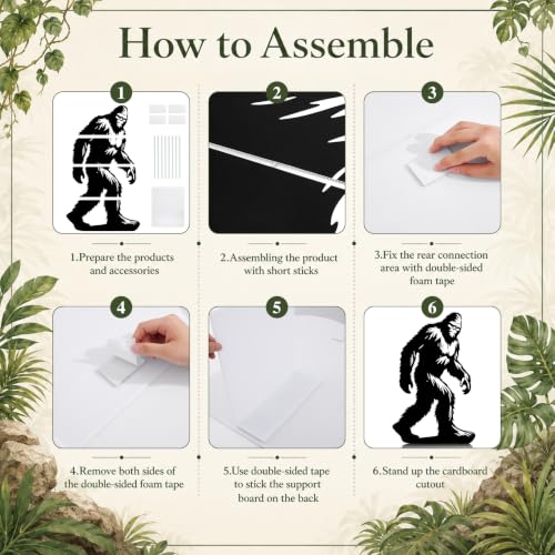 5ft Bigfoot Silhouette Standee - Lifesize Corrugated Plastic Sasquatch Prop