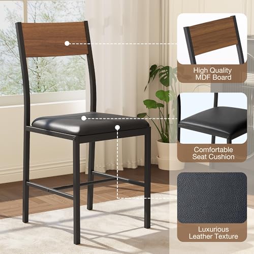 5-Piece Round Dining Table Set for 4, Small Kitchen Table with Storage Shelf