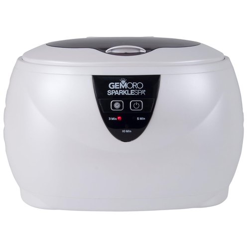 GemOro Sparkle Spa | Personal Ultrasonic Jewelry Cleaner with 3 User-Programmable Timed Cleaning Cycles | Professional Performance Machine for Rings Watches Glasses Earrings (1783)