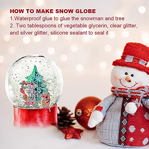 12-Pack Clear DIY Plastic Snow Globes (2.7 Inch) - Fillable Craft Water Globes