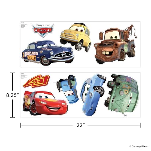 Race Car Wall Decals Set - Peel and Stick Vinyl Room Stickers for Kids