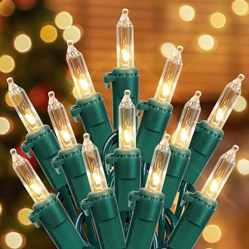 Hopolon 2 Pack Warm White Christmas Lights 13FT Incandescent Mini Lights