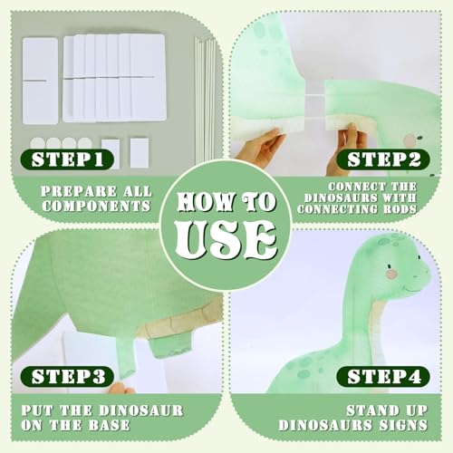 4 Pcs Large Dinosaur Party Decorations for Baby Shower and Birthday Parties