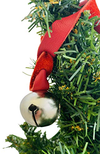 Believe Metal Sleigh Bell Christmas Ornament with Red Leather Cord