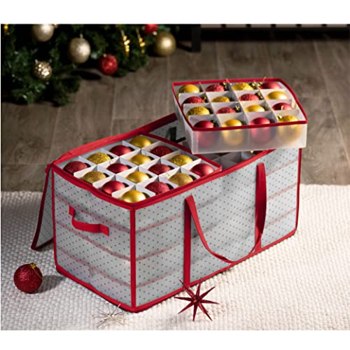 Christmas Ornament Storage Box Holds 128 Ornaments Red