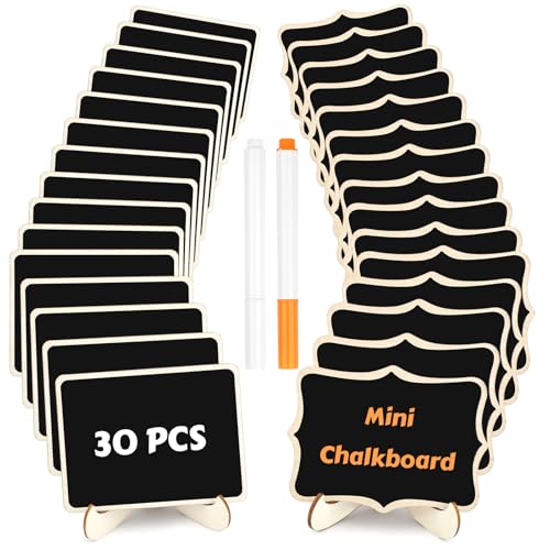 30-Pack Mini Chalkboard Signs with Stands - Reusable Food Labels for Parties