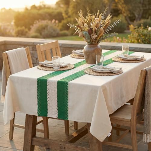 Horaldaily Dark Green Heavy Weight Rectangular Table Cloth 60x104 Inches