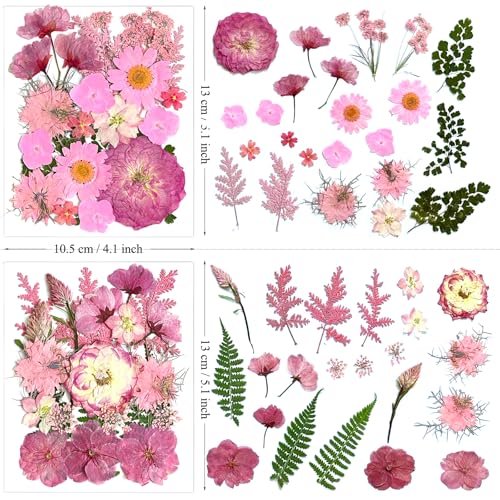 132pcs Natural Dried Pressed Flowers and Butterfly Stickers for Resin Crafts