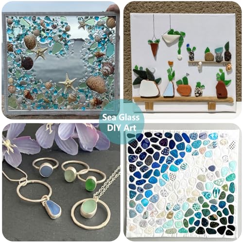 Blue Frosted Sea Glass Pebbles (0.9 lb) - Vase Fillers & Aquarium Gravel