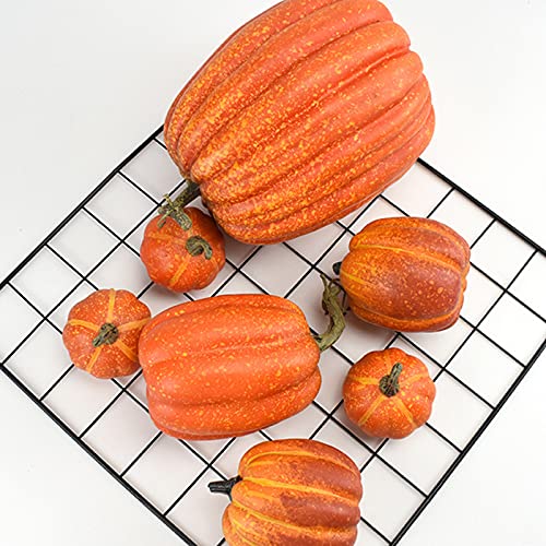 7-Piece Artificial Pumpkin Set for Fall & Thanksgiving Decor
