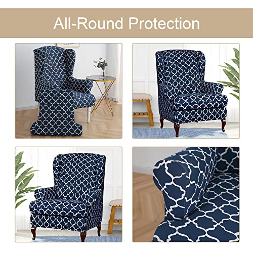 Wingback Chair Slipcover 2 Piece Stretchy Armchair Cover Set