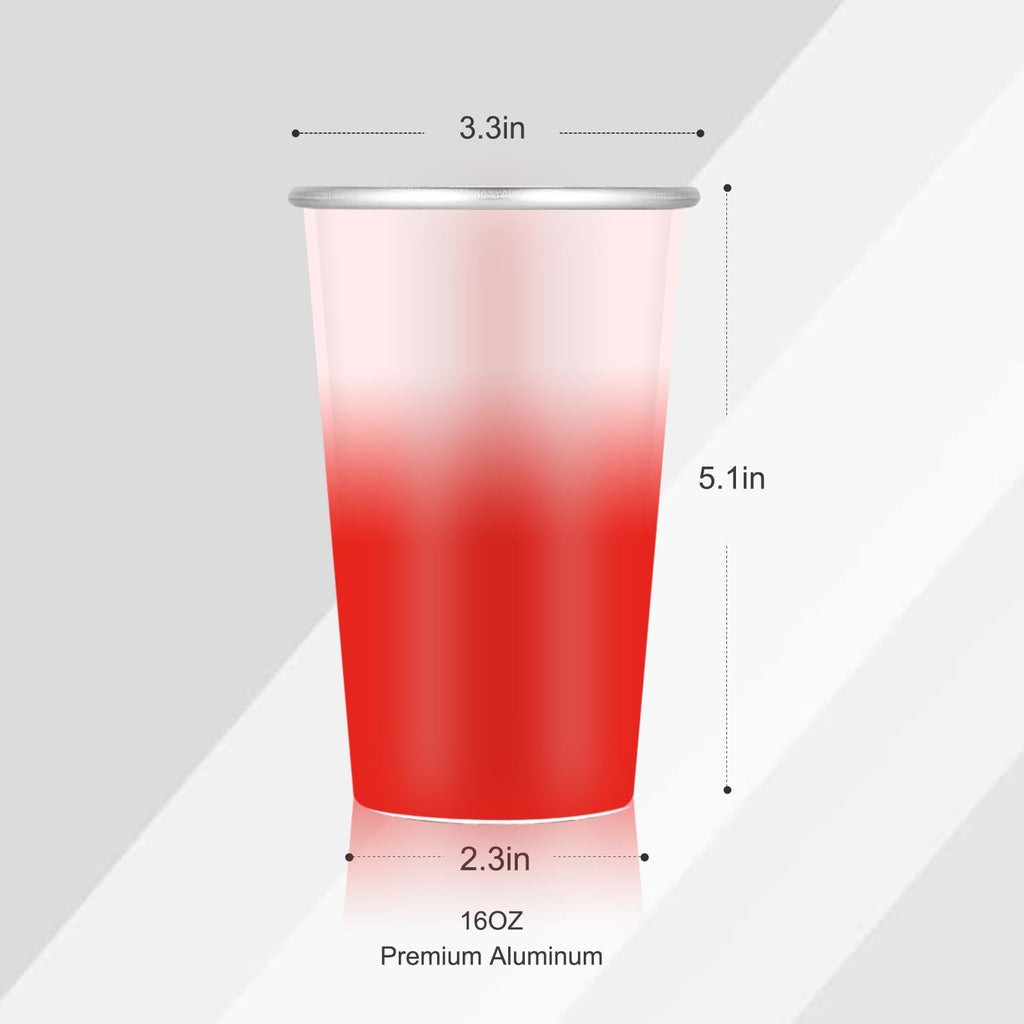 Clickslock 6-Pack 16oz Color Changing Aluminum Pint Cups – Cold Water Activated – Romance Set for Intimate Gatherings, Gifts & Home