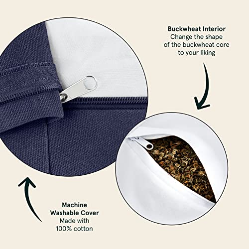 Buckwheat Hull Meditation Cushion - Adjustable Cotton Yoga Floor Pillow
