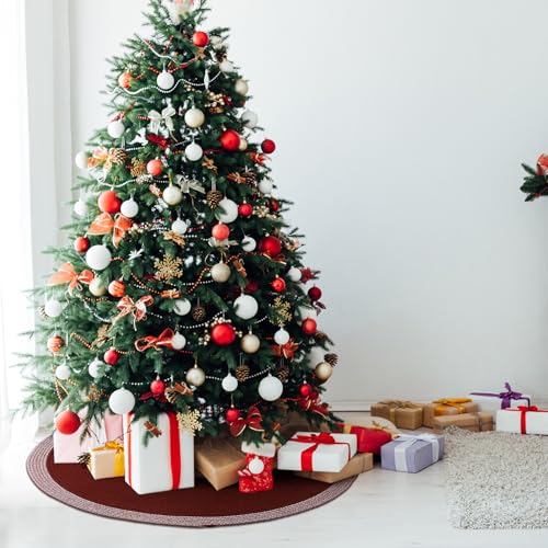 35" Reversible Round Christmas Tree Stand Mat - Absorbent Floor Protector