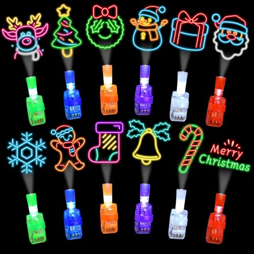 Christmas Finger Lights 36pc - Kids’ Party Favors, Stocking Stuffers, Classroom Rewards (Variation: Christmas)