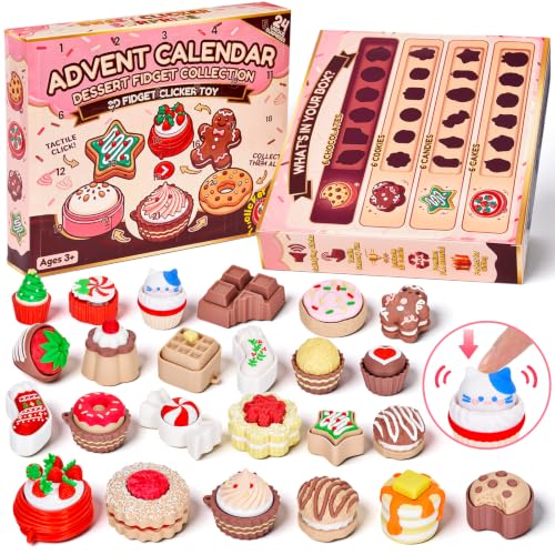 3D Printed Dessert Advent Calendar 2026 – 24 Day Fidget Clicker Toys for Stress Relief