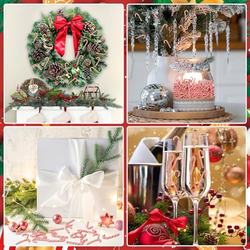 Kaiolbly 160Pcs Mini Candy Cane Ornaments – Christmas Craft Decorations (Variation: Christmas Candy Cane)