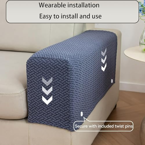 Stretch Sofa Arm Covers Set of 2 - Non-Slip Armrest Protectors