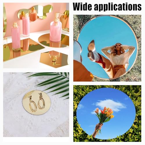 12 Pcs 7.87-Inch Round Acrylic Mirror Centerpieces for Wedding Tables