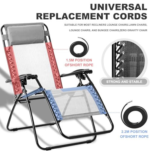 12-Piece Zero Gravity Chair Replacement Cord Kit, Elastic Nylon Repair Set