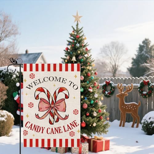 GPGHE Christmas Garden Flag 12.5x18 Inch Double Sided Holiday Decor for Yard & Garden