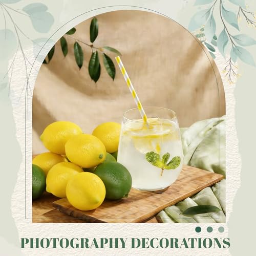 20Pcs Artificial Lemons - Yellow & Green Faux Fruit Decor