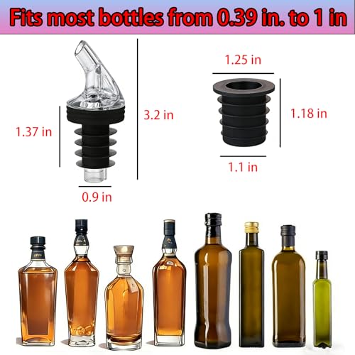 ziHenryDa Pour Spout for Torani Sugar-Free Syrup 25.4 Fl Oz Bottle - Black, Leak-Proof, 4-Piece Set with Caps