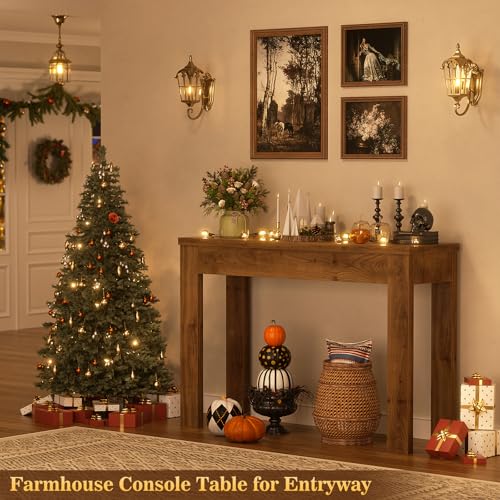 32-Inch Narrow Console Table, Rustic Farmhouse Entryway Sofa Table