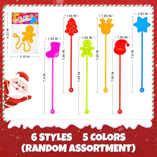 Leetous 200 PCS Christmas Stocking Stuffers - Holiday Sticky Hands for Kids & Parties