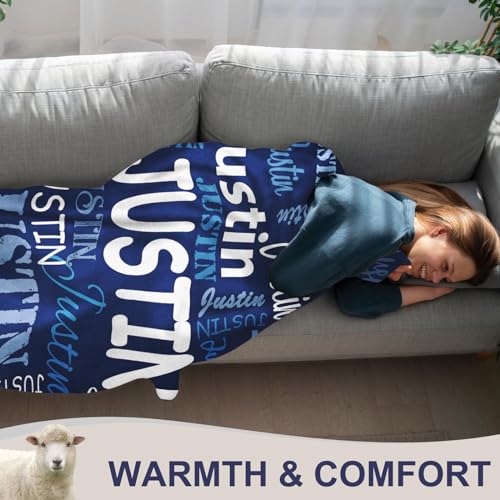 Personalized Name Custom Flannel Throw Blanket for Kids & Adults