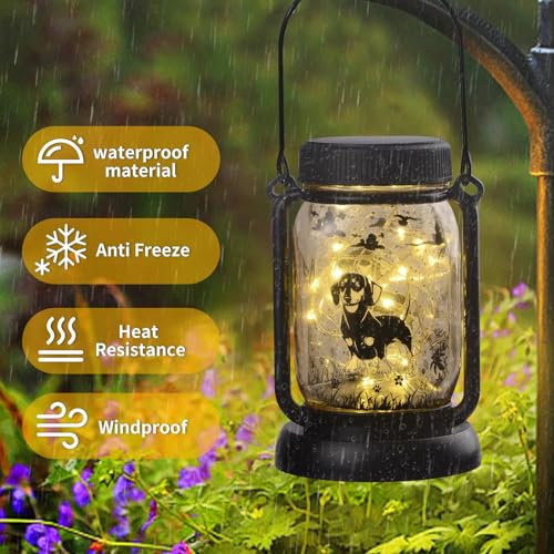 Dachshund Solar Garden Light Outdoor Waterproof Hanging Dog Lantern