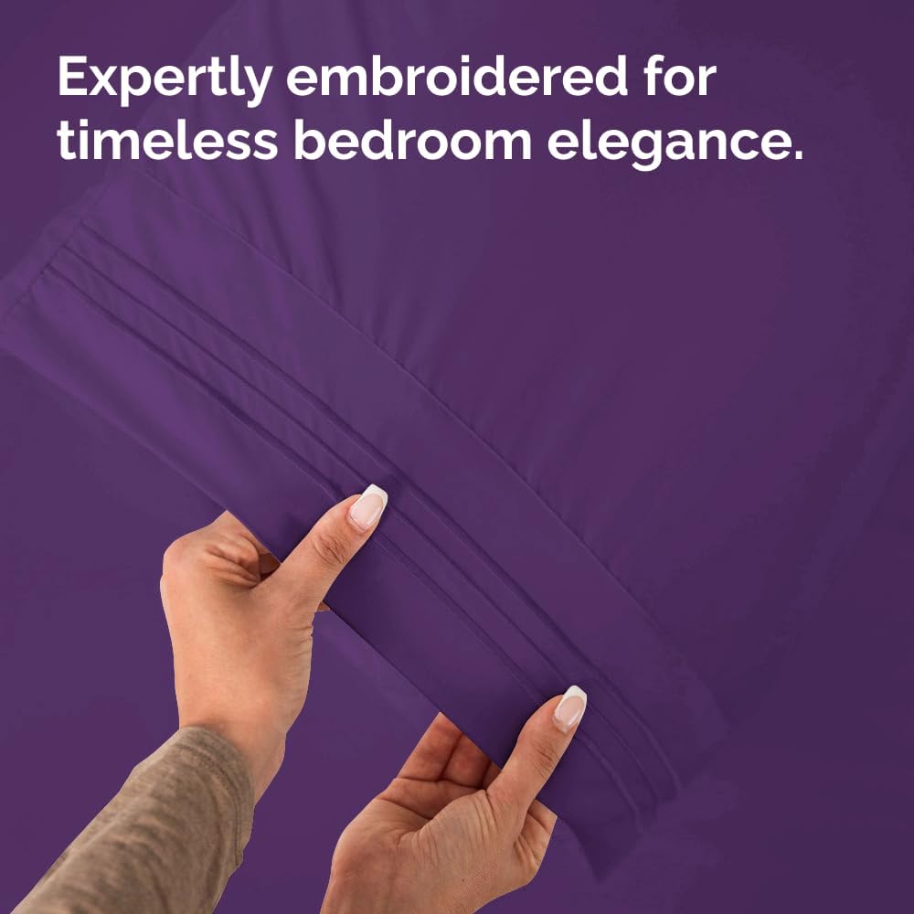Queen Pillow Cases by [Brand Name] - Ultra Soft Hotel Quality - Cozy & Wrinkle-Free - 2 Piece Set in Purple
