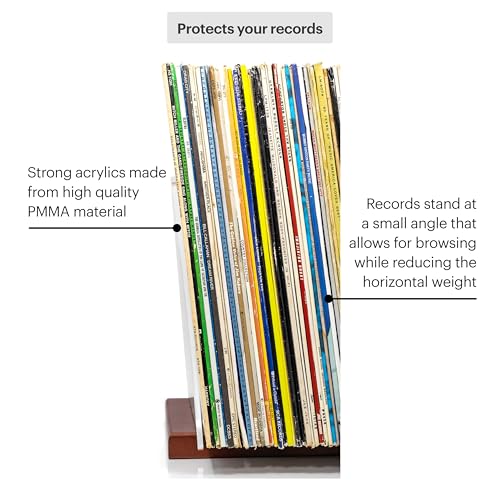 Mid-Century Vinyl Record Storage Holder - Holds 60-70 LP Albums, Brown
