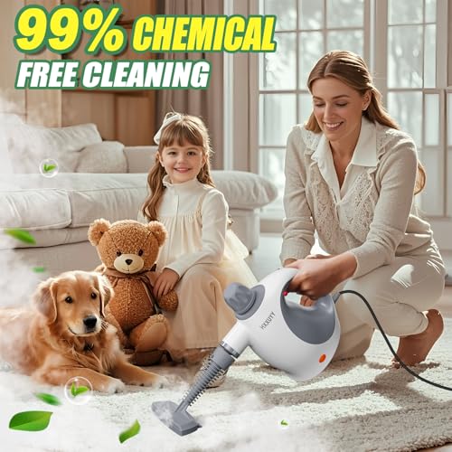Handheld Pressurized Steam Cleaner with 13-Piece Accessory Set for Home