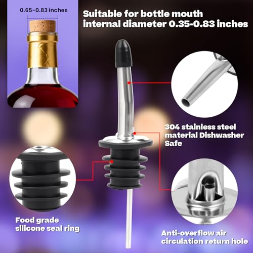 Stainless Steel Bartending Jigger Set with Pour Spouts - Precise Cocktail Measurement Tools