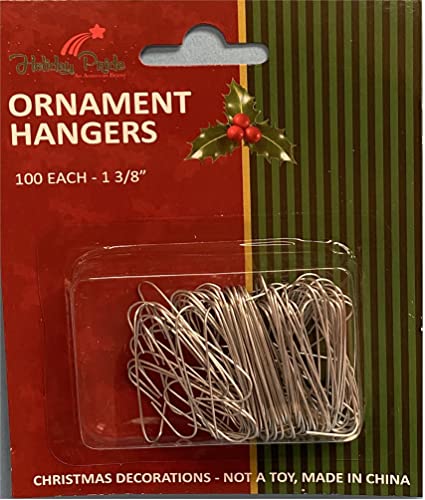 Holiday Pride Metal Christmas Ornament Hooks - 100 Small Heavy Duty Hangers