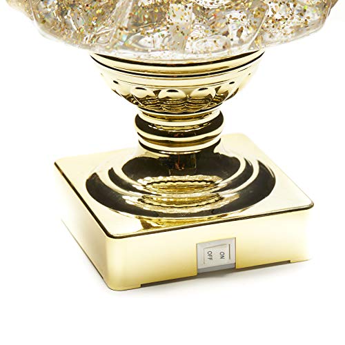 Light Up Christmas Tree Snow Globe - Gold Glitter, 15.25" Holiday Decor